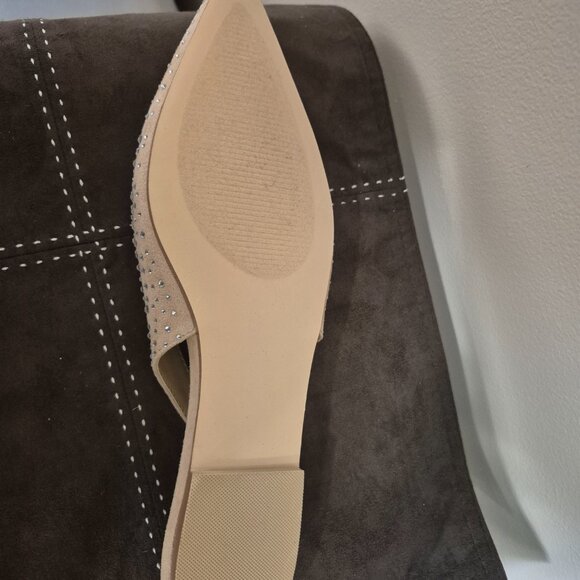 Tan Rhinestone Slingback Flats - Picture 5 of 7